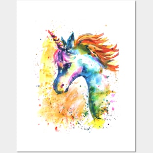 Rainbow Unicorn Splash Posters and Art